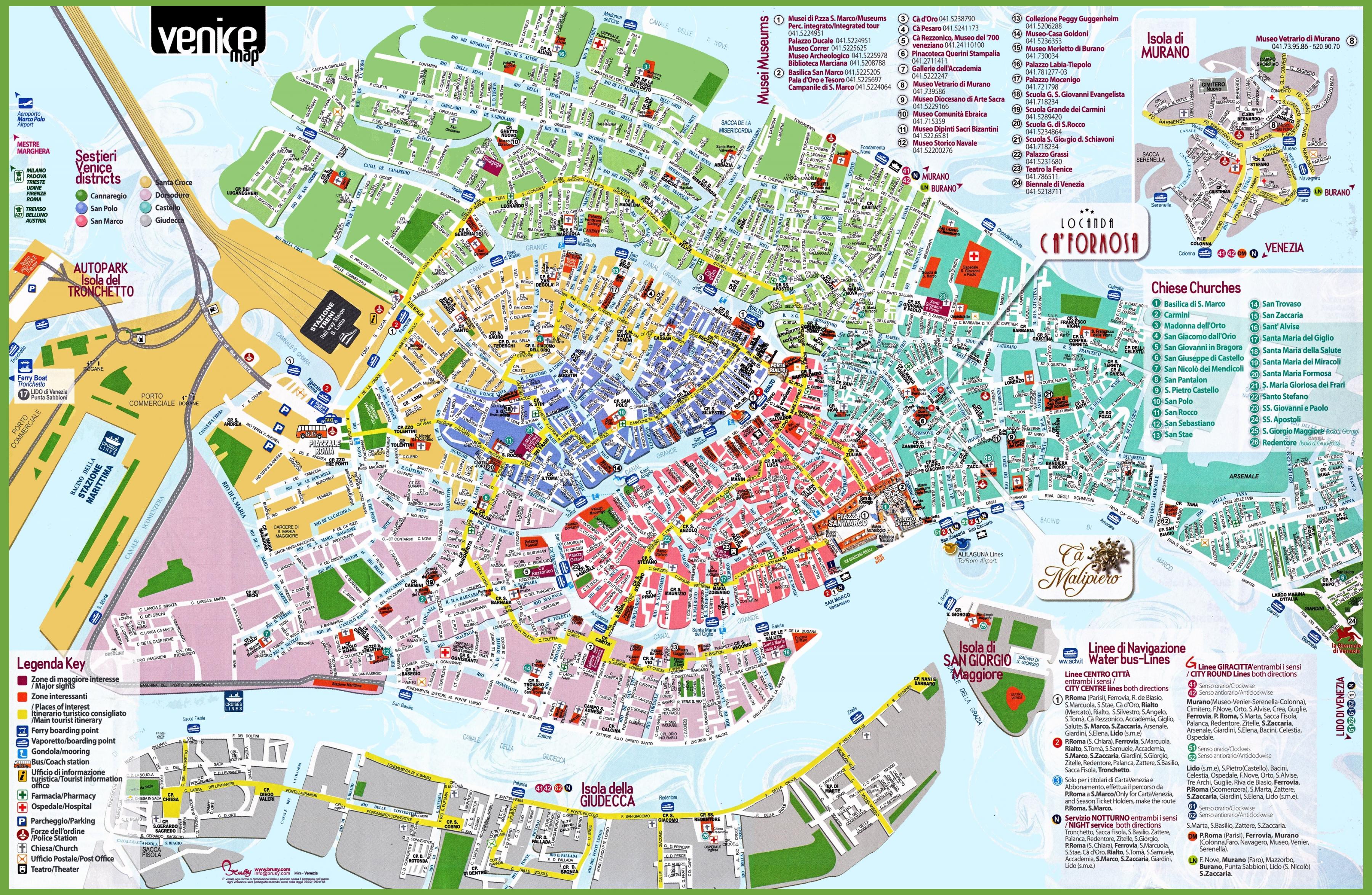 Map of Venice street: streets, roads and highways of Venice