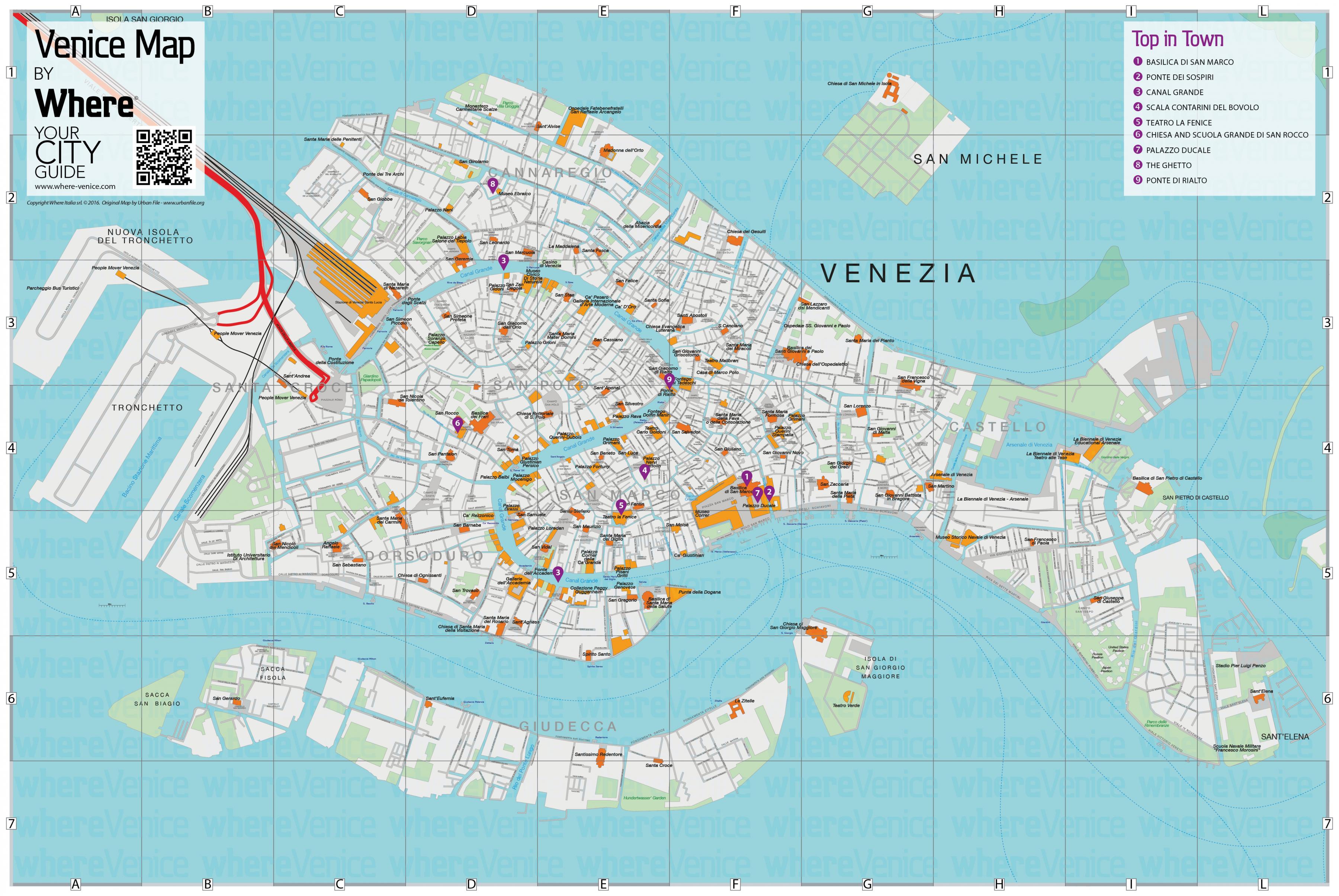 tourist map venezia