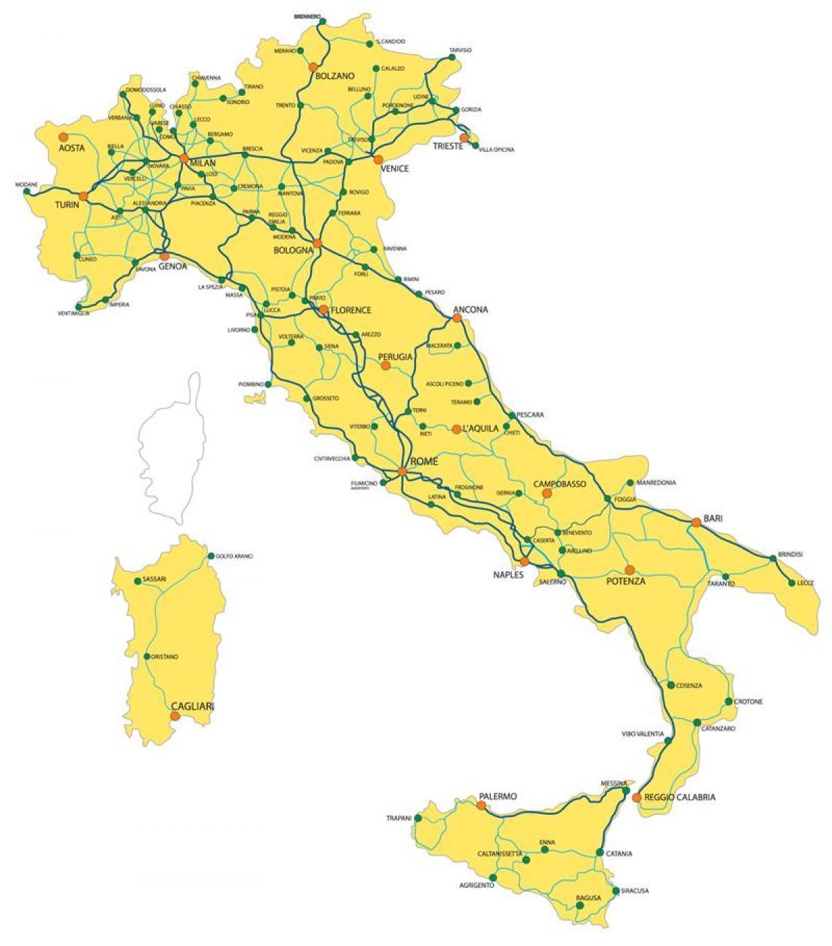 Venice on Italy map