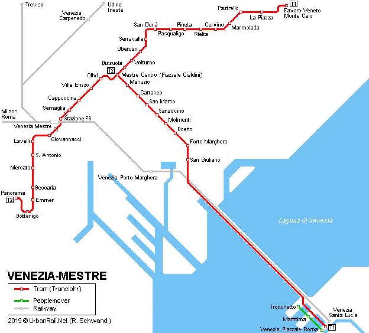 Venice railway stations map